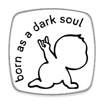 born as a dark soul - Viereckiger Kühlschrankmagnet - Weiß - Vorne