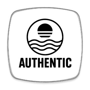 Authentic Sonnenkreis Wellenlogo - Viereckiger Kühlschrankmagnet - Weiß - Vorne