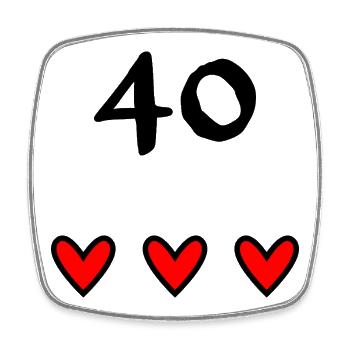 40. 40 ANS. 40e ANNIVERSAIRE. ANNIVERSAIRE 40 ANS. - Magnet carré - blanc - Devant