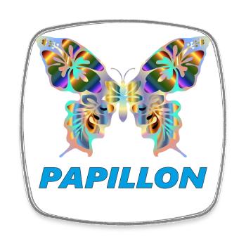 PAPILLON - Viereckiger Kühlschrankmagnet - Weiß - Vorne