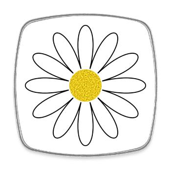 Daisy Blossom Flower - Square fridge magnet - white - Front