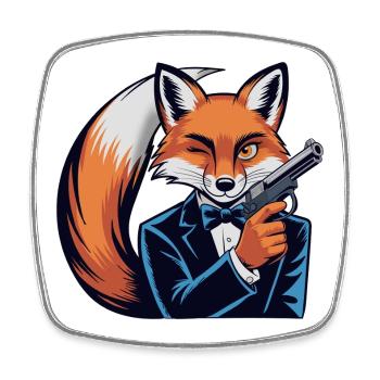 Fox Gentleman Pistol - Square fridge magnet - white - Front