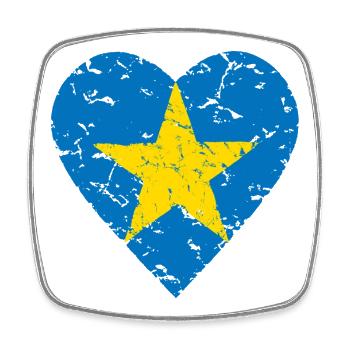 Ukraine Étoile du Cœur Paix Amour Droits de l’Homme - Magnet carré - blanc - Devant