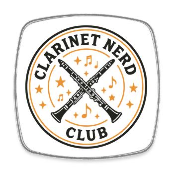 Klarinetten Nerd Club | Musiker Humor - Viereckiger Kühlschrankmagnet - Weiß - Vorne
