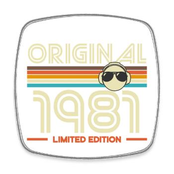 Originale Vintage Limited Edition von 1981 - Viereckiger Kühlschrankmagnet - Weiß - Vorne