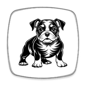 Bulldog puppy - Square fridge magnet - white - Front