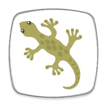 Motif de silhouette Gecko lime - Magnet carré - blanc - Devant