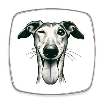 ;oP - Square fridge magnet - white - Front
