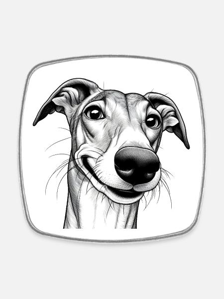 windy rogue - Square fridge magnet - white