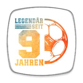 9e anniversaire 9 ans de football pour enfants - Magnet carré - blanc - Devant