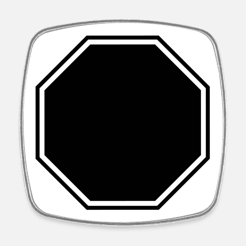 Stop Form – Attention Frame for Design! - Square fridge magnet - white