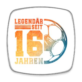 16th Birthday Football 16 Years Young Teens - Square fridge magnet - white - Front