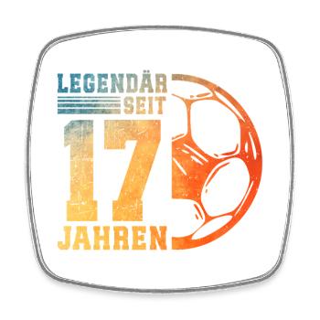17. Geburtstag Fußball 17 Jahre Junge Jungs - Viereckiger Kühlschrankmagnet - Weiß - Vorne