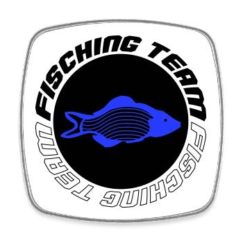 Fishing Team - Viereckiger Kühlschrankmagnet - Weiß - Vorne