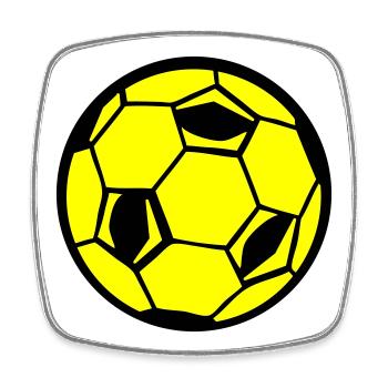 Football Fußball - Magnet carré - blanc - Devant