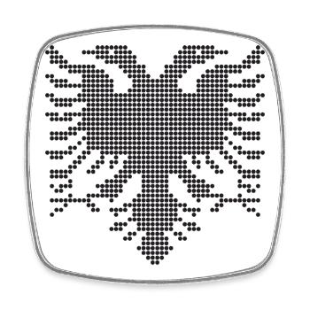 Double Head Albanian Eagle dotted  Silhouette - Square fridge magnet - white - Front