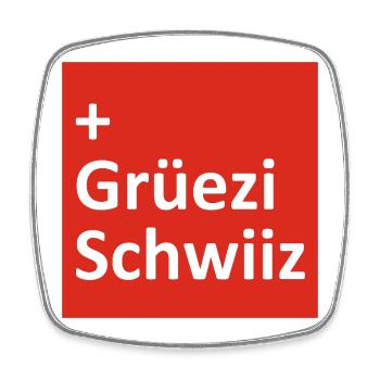 Grüezi - Hopp Schwiiz - Schweiz - Switzerland - Square fridge magnet - white - Front