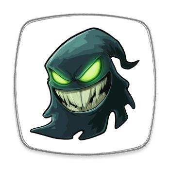 Ghost, Halloween Ghost, Scary Ghost - Square fridge magnet - white - Front