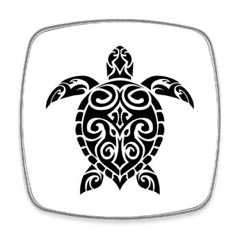 Maori-Schildkröten-Stammessymbol - Viereckiger Kühlschrankmagnet - Weiß - Vorne