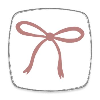 Rosy Ribbon Bow-Print - Viereckiger Kühlschrankmagnet - Weiß - Vorne