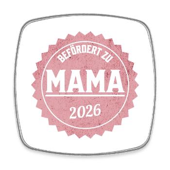 Mama 2026 Beförderung - Viereckiger Kühlschrankmagnet - Weiß - Vorne