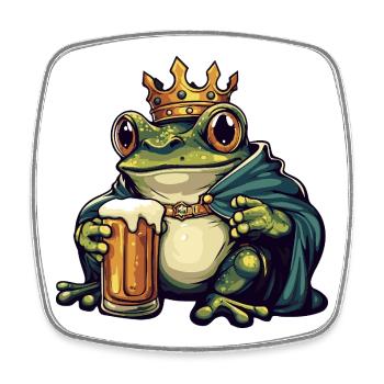 Frog Beer King - Square fridge magnet - white - Front