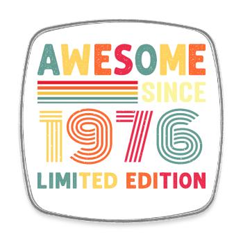 1976 50. Geburtstag - Viereckiger Kühlschrankmagnet - Weiß - Vorne