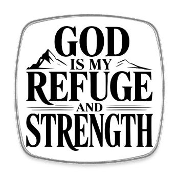 Dieu est mon refuge et ma force - Magnet carré - blanc - Devant