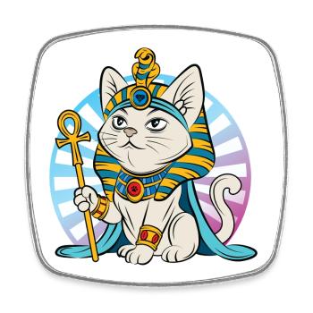 Egyptian Pharaoh Cat - Square fridge magnet - white - Front