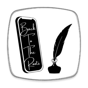 Back To The Roots Smartphone 90s Digital Detox - Viereckiger Kühlschrankmagnet - Weiß - Vorne