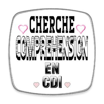 Cherche Compréhension en CDI - Magnet carré - blanc - Devant