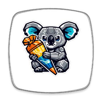 Endlich Schulkind Koala Schultüte Einschulung - Viereckiger Kühlschrankmagnet - Weiß - Vorne