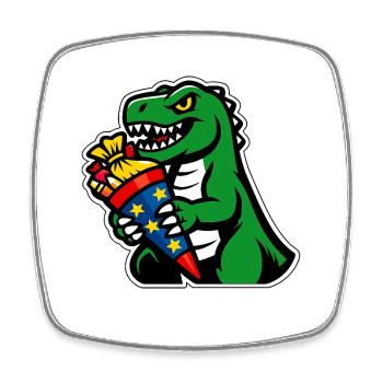 Dino Schultüte Schultasche Dinosaurier Einschulung - Viereckiger Kühlschrankmagnet - Weiß - Vorne