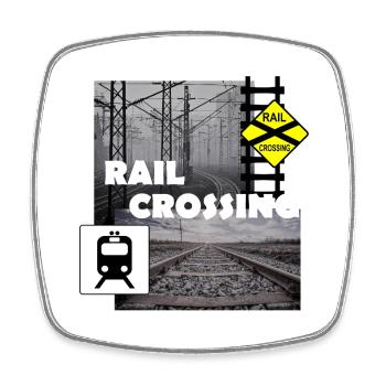 RAIL CROSSING - Viereckiger Kühlschrankmagnet - Weiß - Vorne