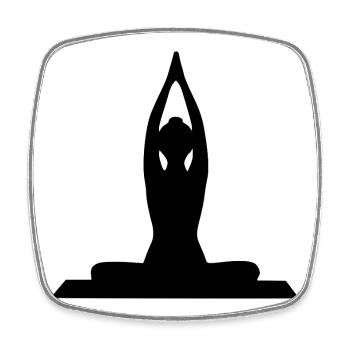 Formes de yoga Silhouettes noires - Magnet carré - blanc - Devant