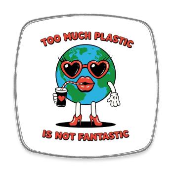 Le plastique n’est pas une expression écologique ironique - Magnet carré - blanc - Devant