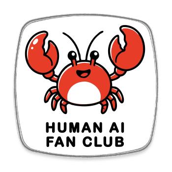 Human AI Fan Club - Viereckiger Kühlschrankmagnet - Weiß - Vorne