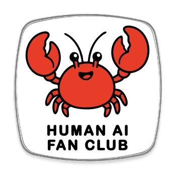 Human AI Fan Club - Viereckiger Kühlschrankmagnet - Weiß - Vorne