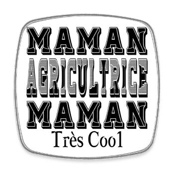 Mama Bauerin Sehr coole Mama - Viereckiger Kühlschrankmagnet - Weiß - Vorne