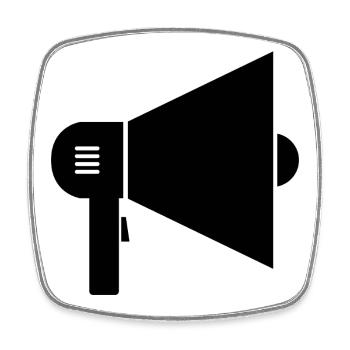 megaphone - Square fridge magnet - white - Front