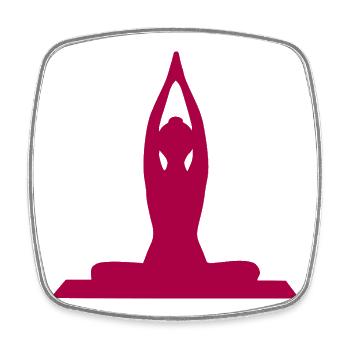 Yoga Forms Silhouettes Meditation - Square fridge magnet - white - Front