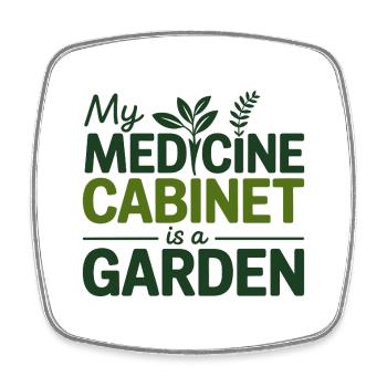 Mein Medizinschrank-Garten Naturheilkunde - Viereckiger Kühlschrankmagnet - Weiß - Vorne