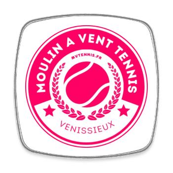 LOGO MVT ROSE  - Magnet carré - blanc - Devant