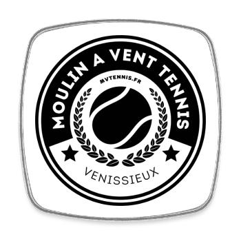 Badge Tennis Vintage Venissieux - Square fridge magnet - white - Front
