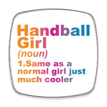 Handball Spielerin - Viereckiger Kühlschrankmagnet - Weiß - Vorne