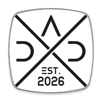 Papa 2026 – Modernes Est. 2026 Design für Väter - Viereckiger Kühlschrankmagnet - Weiß - Vorne