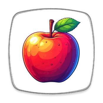Apple - Square fridge magnet - white - Front