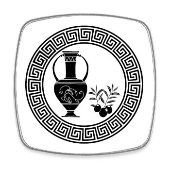 Symbol des Überflusses (Schwarz) - Viereckiger Kühlschrankmagnet - Weiß - Vorne