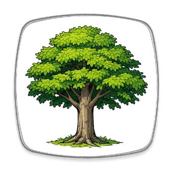 Tree with lush foliage - Square fridge magnet - white - Front