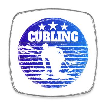 Curling Players Winter Sports Curling - Square fridge magnet - white - Front